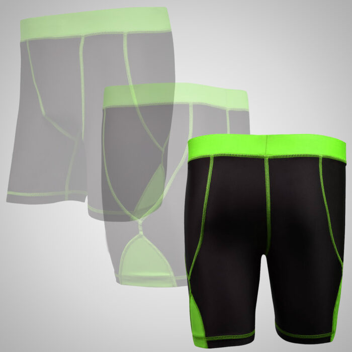 Green & Black Boxing Compression Short - Image 2