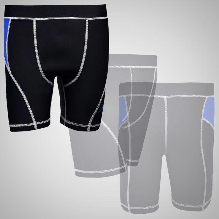 Black & Blue Boxing Compression Short - Image 2