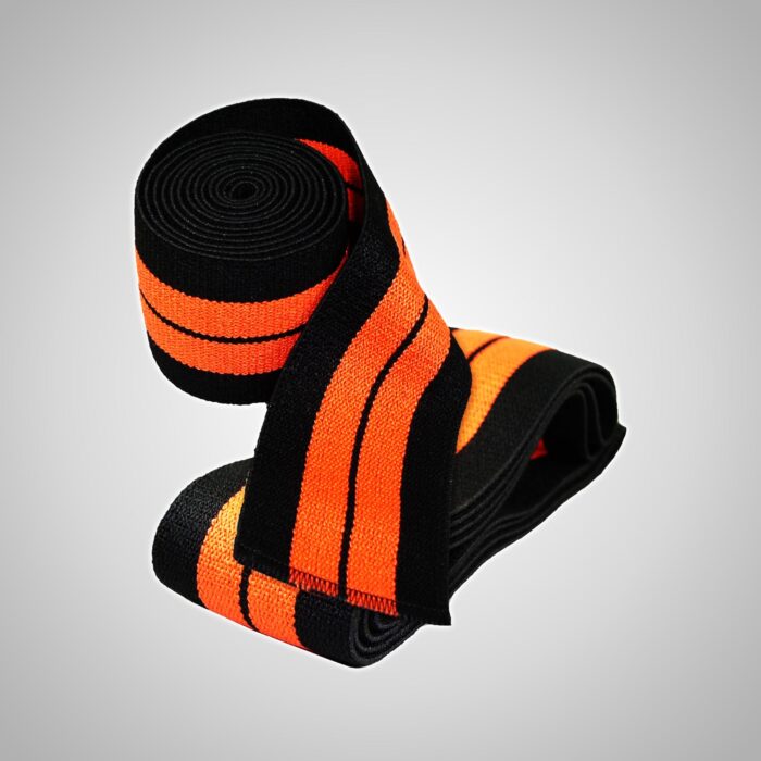 Orange Weightlifting Knee Wraps - Image 1