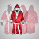 Red Satin Boxing Robe with Hood