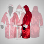 Red Satin Boxing Robe with Hood - Image 4