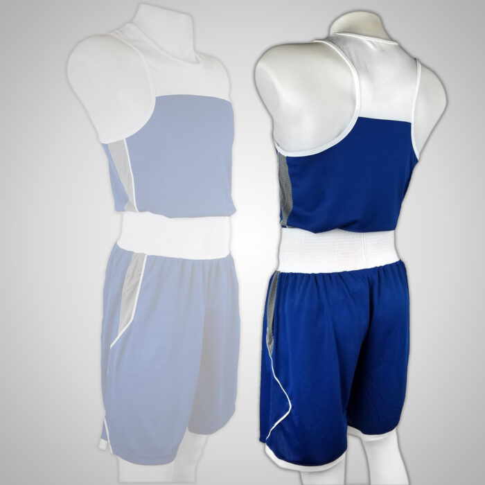 White & Blue Boxing Uniform - Image 2