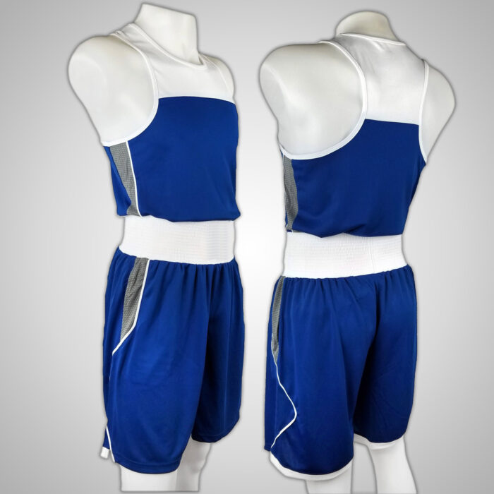 White & Blue Boxing Uniform - Image 3