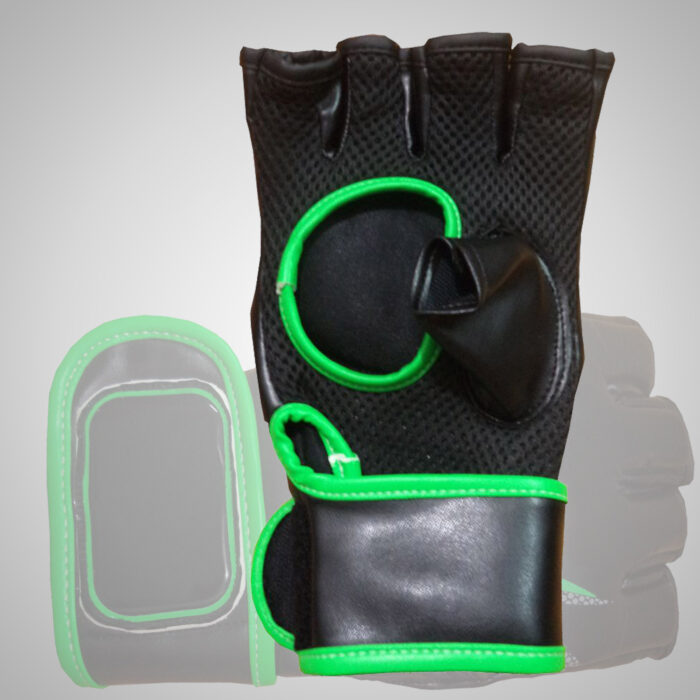 Black & Green Weightlifting Gloves - Image 2
