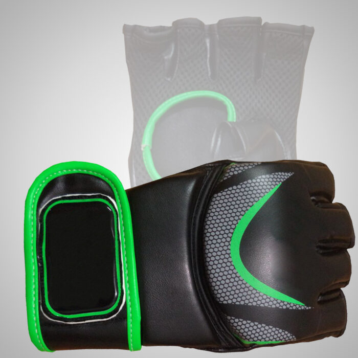 Black & Green Weightlifting Gloves - Image 1