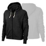 Black Hoodie Front Zipper