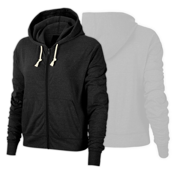 Black Hoodie Front Zipper - Image 1