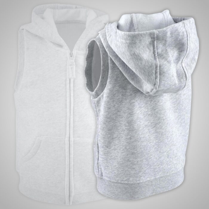 White Yaddi Sleeveless Hoodie - Image 2