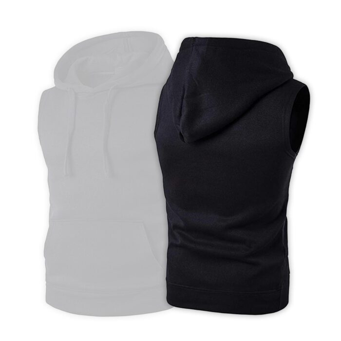 Black Yaddi Sleeveless Hoodie - Image 2