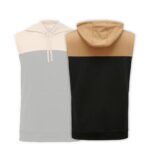 Black & Brown Yaddi Sleeveless Hoodie - Image 2