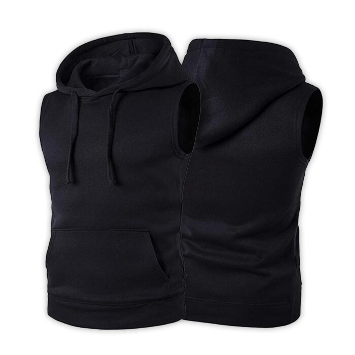 Black Yaddi Sleeveless Hoodie - Image 3