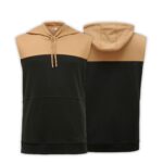Black & Brown Yaddi Sleeveless Hoodie - Image 3