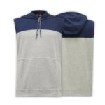 Blue & White Yaddi Sleeveless Hoodie - Image 3