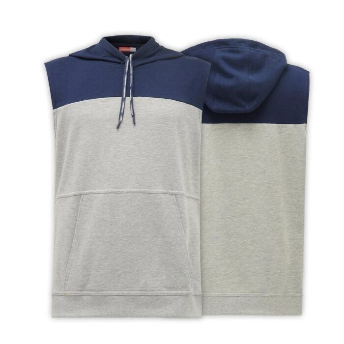 Blue & White Yaddi Sleeveless Hoodie - Image 3
