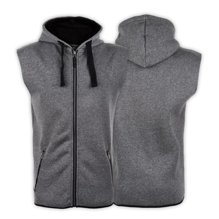 Gray Yaddi Sleeveless Hoodie - Image 3
