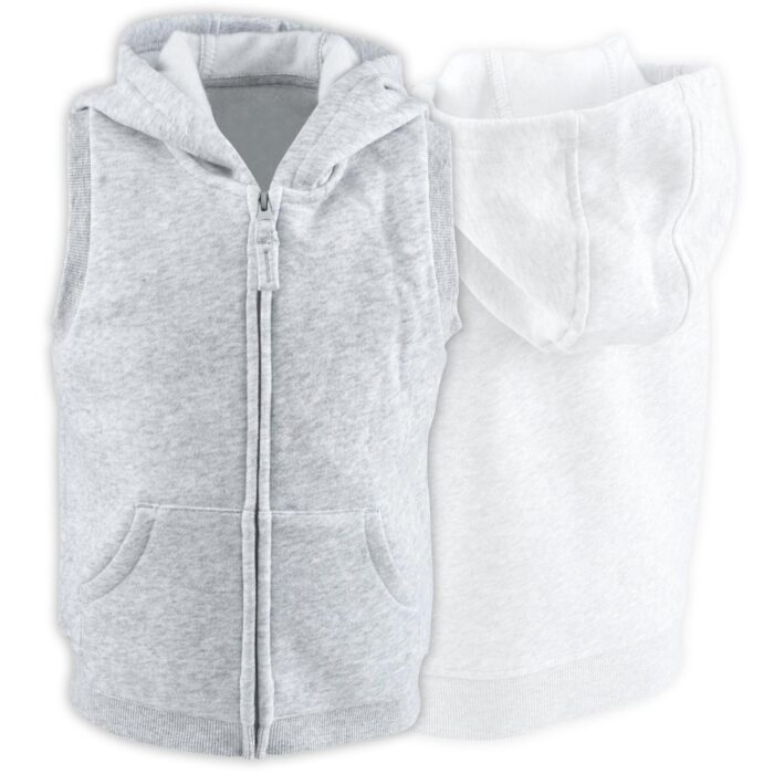 White Yaddi Sleeveless Hoodie - Image 1