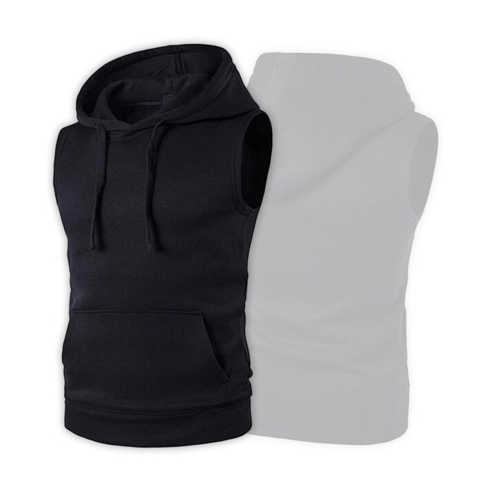 Black Yaddi Sleeveless Hoodie - Image 1