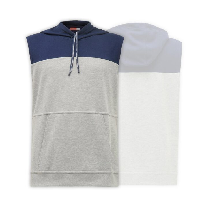 Blue & White Yaddi Sleeveless Hoodie - Image 1