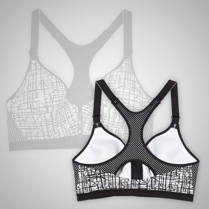 Black & White Sports Bra - Image 2