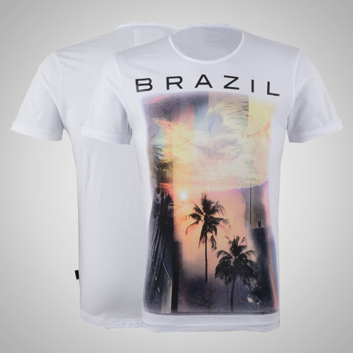 Men's White Printed T-Shirt - Image 3